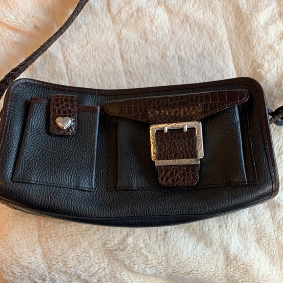 Brighton Black and Brown Leather Rectangle Bag - Picture 2 of 12